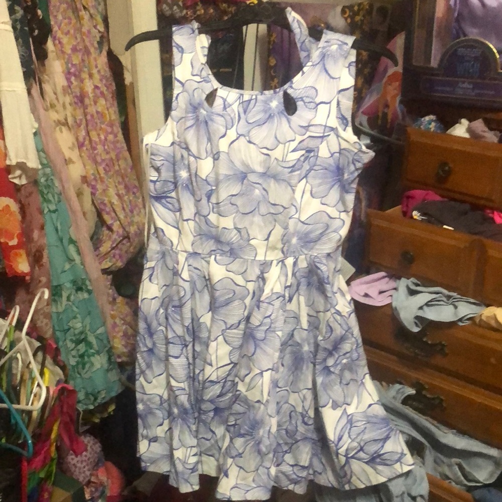 Danny & Nicole Blue Floral Dress